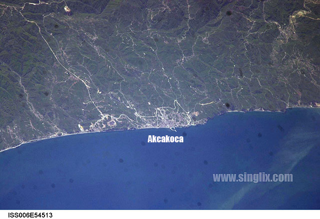 View to Akcakoca from Space